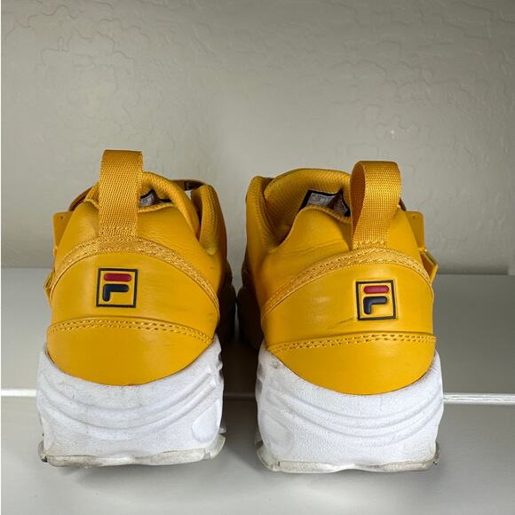 Fila Fast Charge Women's Disruptor Outsole Adjustable Buckle Leather Yellow 10 - Picture 6 of 11